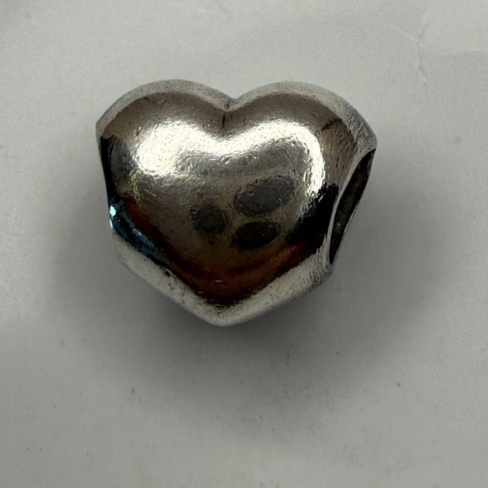 Authentic Pandora Smooth Heart Charm ALE 925 Sterling Silver Retired
